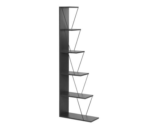 Βιβλιοθήκη mini Tars pakoworld  ανθρακί-μαύρο 50x22x150εκ - ΒΙΒΛΙΟΘΗΚΕΣ στο Milonadakis.gr