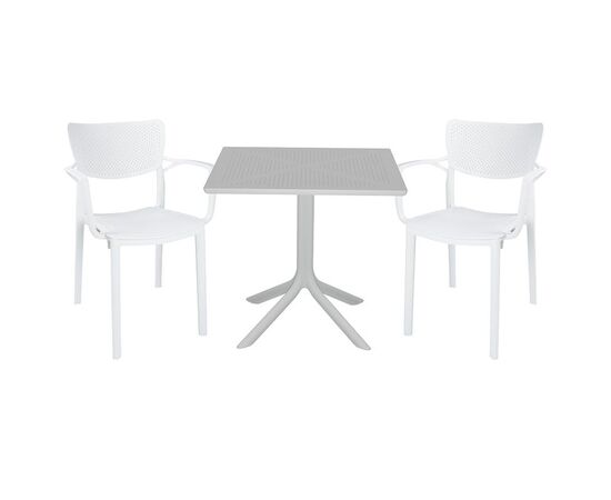 Τραπεζαρία κήπου Groovy-Fontline pakoworld σετ 3τεμ PP λευκό 80x80x74,5εκ. - ΣΕΤ ΤΡΑΠΕΖΑΡΙΕΣ στο Milonadakis.gr