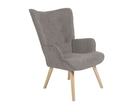 Πολυθρόνα Fluffy pakoworld ύφασμα γκρι-πόδι rubberwood φυσικό 75x69x96εκ - ΚΑΡΕΚΛΕΣ - ΠΟΛΥΘΡΟΝΕΣ ΕΣ. στο Milonadakis.gr
