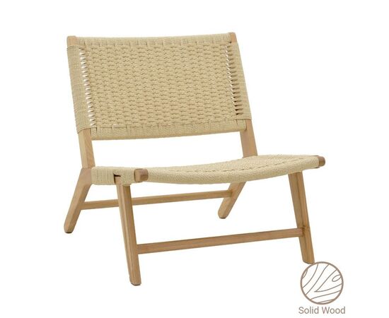 Πολυθρόνα Filippo pakoworld ξύλο οξιάς φυσικό-έδρα χρώμα φυσικό σχοινί 68x69x74εκ - ΚΑΡΕΚΛΕΣ - ΠΟΛΥΘΡΟΝΕΣ ΕΣ. στο Milonadakis.gr