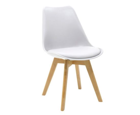 Καρέκλα Gaston pakoworld PP-PU λευκό-φυσικό πόδι 53.5x48.5x83εκ - ΚΑΡΕΚΛΕΣ - ΠΟΛΥΘΡΟΝΕΣ ΕΣ. στο Milonadakis.gr