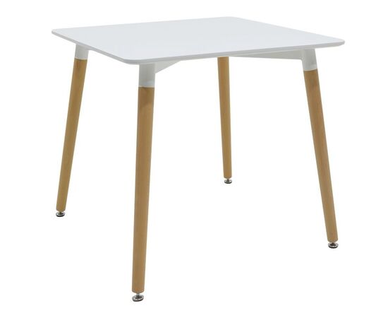 Τραπέζι Natali pakoworld MDF λευκό-πόδια φυσικό 80x80x76εκ - ΤΡΑΠΕΖΙΑ ΚΟΥΖΙΝΑΣ στο Milonadakis.gr