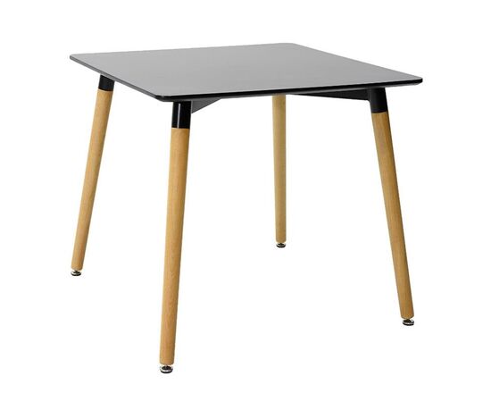 Τραπέζι Natali pakoworld MDF μαύρο-πόδια φυσικό 80x80x76εκ - ΤΡΑΠΕΖΙΑ ΚΟΥΖΙΝΑΣ στο Milonadakis.gr