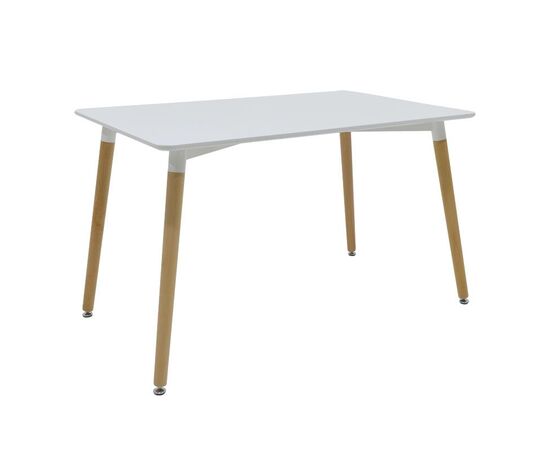 Τραπέζι Natali pakoworld MDF λευκό-πόδια φυσικό 120x80x76εκ - ΤΡΑΠΕΖΙΑ ΚΟΥΖΙΝΑΣ στο Milonadakis.gr