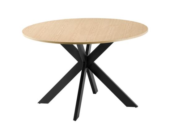 Τραπέζι Jeston pakoword MDF sonoma-πόδ μαύρο μέταλλο Φ120x75εκ - ΤΡΑΠΕΖΙΑ ΚΟΥΖΙΝΑΣ στο Milonadakis.gr