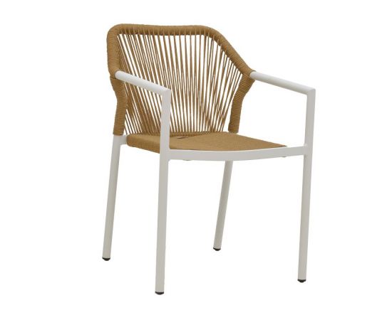 Πολυθρόνα κήπου Lush pakoworld rattan μπεζ-αλουμίνιο λευκό 56x59x80εκ - ΚΑΡΕΚΛΕΣ - ΠΟΛΥΘΡΟΝΕΣ στο Milonadakis.gr