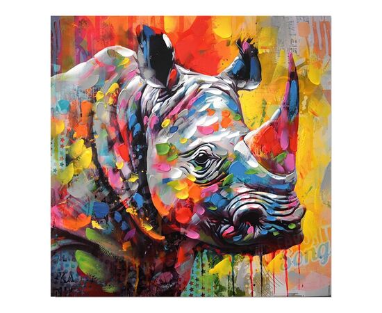 Πίνακας σε καμβά Rhinocery Inart 80x3x80εκ - ΠΙΝΑΚΕΣ στο Milonadakis.gr