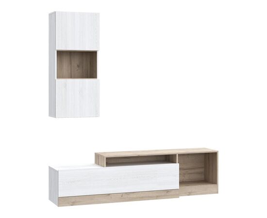 Σύνθετο σαλονιού Halmi pakoworld λευκό-oak μελαμίνης 180x39x190εκ - ΣΥΝΘΕΣΕΙΣ ΣΑΛΟΝΙΟΥ στο Milonadakis.gr