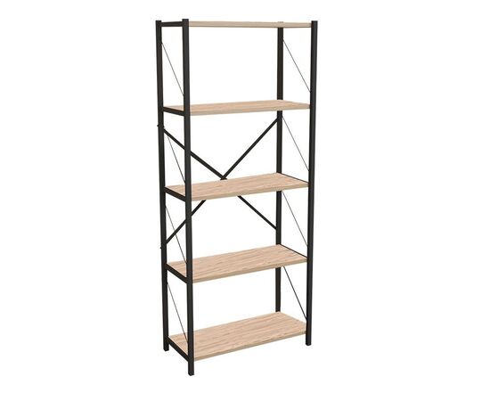 Βιβλιοθήκη Draizy pakoworld oak-μαύρο μελαμίνης 60x30x150εκ - ΒΙΒΛΙΟΘΗΚΕΣ στο Milonadakis.gr
