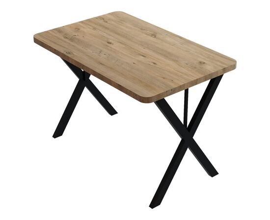 Τραπέζι Zeryin pakoworld oak μελαμίνης-μαύρο μέταλλο 70x110x75εκ - ΤΡΑΠΕΖΙΑ ΚΟΥΖΙΝΑΣ στο Milonadakis.gr