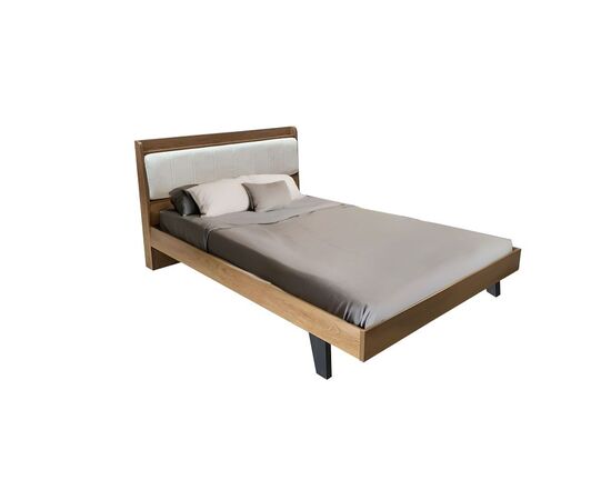 Κρεβάτι Frankly pakoworld διπλό oak-μπεζ pu 150x200εκ - ΚΡΕΒΑΤΙΑ στο Milonadakis.gr