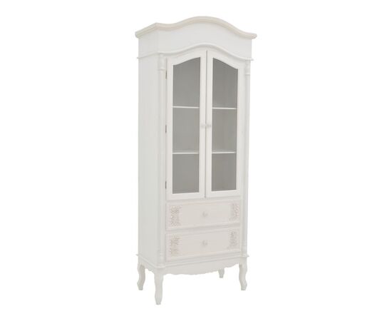 Βιτρίνα Pazlen Inart mdf σε λευκή αντικέ απόχρωση 74.5x39x190εκ - ΒΙΤΡΙΝΕΣ στο Milonadakis.gr