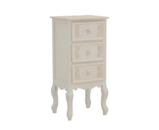 Συρταριέρα Pazlen Inart mdf σε λευκή αντικέ απόχρωση 40x34.5x82εκ - ΣΥΡΤΑΡΙΕΡΕΣ - ΤΟΥΑΛΕΤΕΣ στο Milonadakis.gr