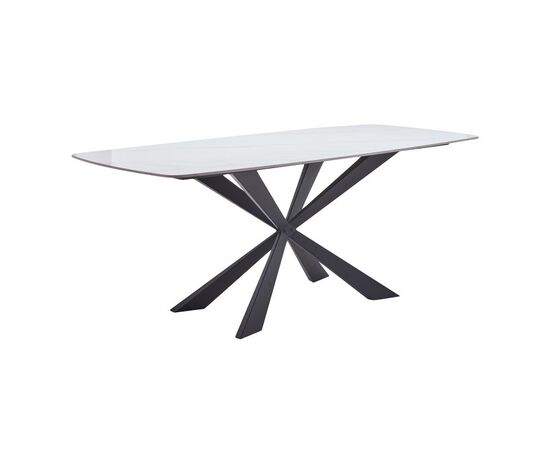 Τραπέζι Viano pakoworld sintered stone ανοιχτό γκρι-μαύρο 180x90x76εκ - ΤΡΑΠΕΖΙΑ ΚΟΥΖΙΝΑΣ στο Milonadakis.gr