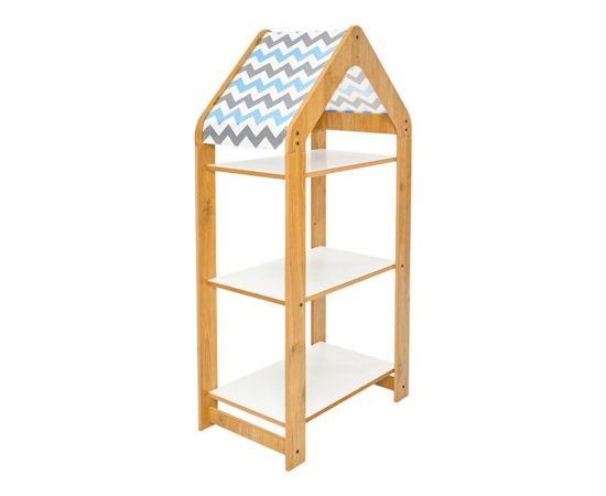 Ραφιέρα Montessori Zoilen I pakoworld λευκό-φυσικό-μπλε mdf 50x30x100εκ - ΟΡΓΑΝΩΣΗ ΣΠΙΤΙΟΥ στο Milonadakis.gr
