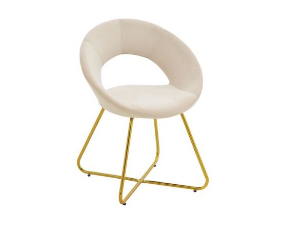 Καρέκλα Valentina pakoworld μπεζ βελούδο-χρυσό πόδι 65x60x82εκ - ΚΑΡΕΚΛΕΣ - ΠΟΛΥΘΡΟΝΕΣ ΕΣ. στο Milonadakis.gr