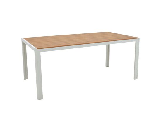 Τραπέζι Nares pakoworld αλουμίνιο λευκό-plywood φυσικό 180x90x72.5εκ - ΤΡΑΠΕΖΙΑ ΚΟΥΖΙΝΑΣ στο Milonadakis.gr