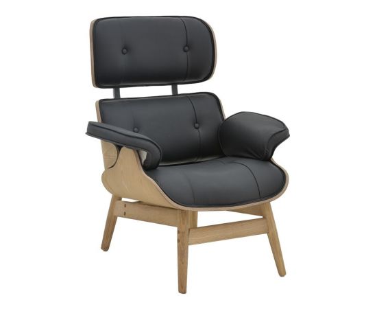 Πολυθρόνα relax Mirto pakoworld μασίφ ξύλο καρυδί -PU μαύρο 80x80x96.5εκ - ΚΑΡΕΚΛΕΣ - ΠΟΛΥΘΡΟΝΕΣ ΕΣ. στο Milonadakis.gr
