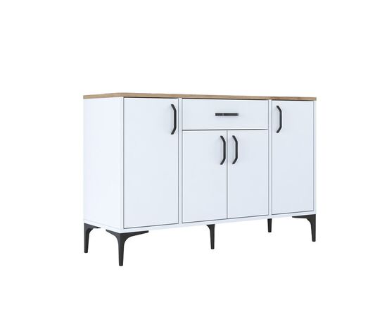 Μπουφές Ubron pakoworld λευκό-καρυδί μελαμίνης 120x40x78.6εκ - ΜΠΟΥΦΕΔΕΣ-ΚΟΝΣΟΛΕΣ στο Milonadakis.gr