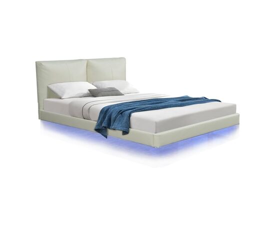 Κρεβάτι διπλό Jessie pakoworld floating style με led-PU εκρού 160x200εκ - ΚΡΕΒΑΤΙΑ στο Milonadakis.gr