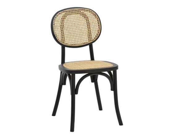 Καρέκλα Zoel pakoworld μαύρο ξύλο οξιάς-φυσικό rattan 45x52x82εκ - ΚΑΡΕΚΛΕΣ - ΠΟΛΥΘΡΟΝΕΣ ΕΣ. στο Milonadakis.gr
