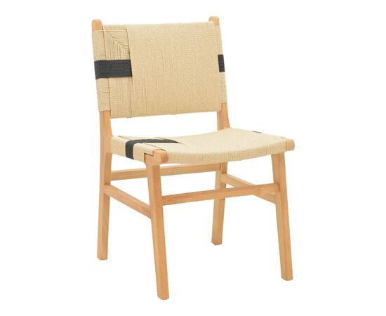 Καρέκλα Julien pakoworld rubberwood και επένδυση με σχοινί σε φυσικό-μαύρο χρώμα 61x54x85εκ - ΚΑΡΕΚΛΕΣ - ΠΟΛΥΘΡΟΝΕΣ ΕΣ. στο Milonadakis.gr