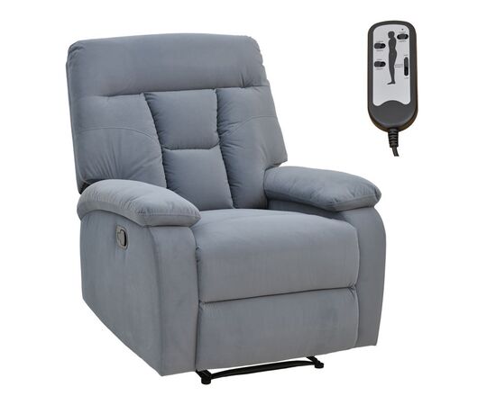 Πολυθρόνα relax με μηχανισμό massage Terpsi pakoworld γκρι βελούδο 80x94x100εκ - ΚΑΡΕΚΛΕΣ - ΠΟΛΥΘΡΟΝΕΣ ΕΣ. στο Milonadakis.gr