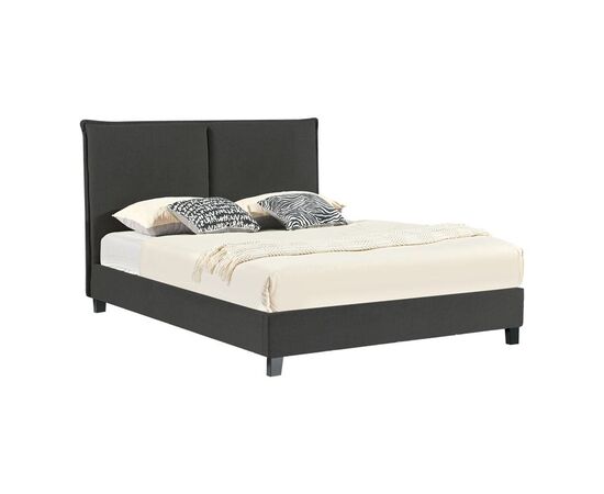 Κρεβάτι διπλό Majus pakoworld βελούδο ανθρακί-beige 160x200εκ - ΚΡΕΒΑΤΙΑ στο Milonadakis.gr