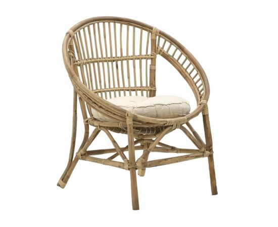 Πολυθρόνα Blore Inart φυσικό ξύλο με μαξιλάρι 68x48x81εκ - ΚΑΡΕΚΛΕΣ - ΠΟΛΥΘΡΟΝΕΣ ΕΣ. στο Milonadakis.gr