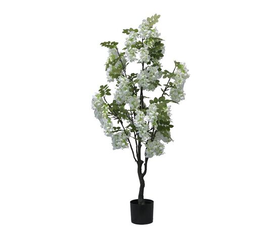 Διακοσμητικό φυτό Bean flowers σε γλάστρα Inart λευκό pp Υ125εκ - ΤΕΧΝΗΤΑ ΦΥΤΑ στο Milonadakis.gr