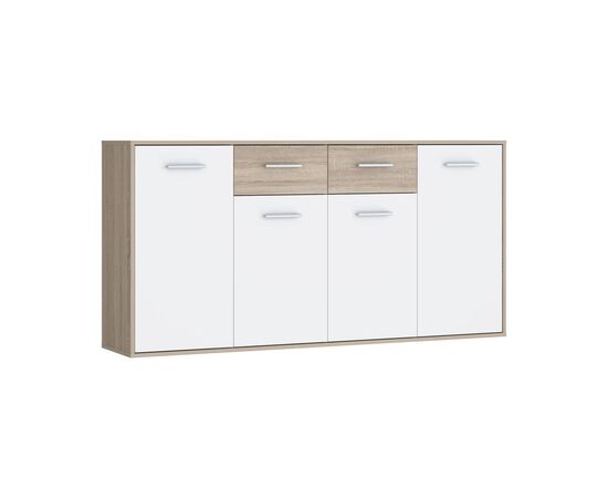 Μπουφές Drepen pakoworld μελαμίνη σε λευκό και sonoma χρώμα 162.3x34.2x81.7εκ - ΜΠΟΥΦΕΔΕΣ-ΚΟΝΣΟΛΕΣ στο Milonadakis.gr