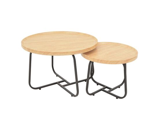 Tραπέζια σαλονιού Crismory pakoworld σετ 2τεμ MDF σε φυσική απόχρωση και μαύρα μεταλλικά πόδια - ΤΡΑΠΕΖΑΚΙΑ ΣΑΛΟΝΙΟΥ στο Milonadakis.gr