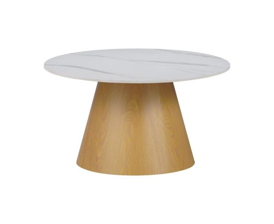 Βοηθητικό τραπέζι Soleire Inart λευκό μαρμάρου sintered stone Φ70x40εκ - ΒΟΗΘΗΤΙΚΑ ΤΡΑΠΕΖΑΚΙΑ στο Milonadakis.gr