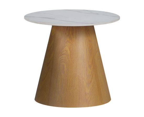 Βοηθητικό τραπέζι Soleire Inart λευκό μαρμάρου sintered stone Φ50x46εκ - ΒΟΗΘΗΤΙΚΑ ΤΡΑΠΕΖΑΚΙΑ στο Milonadakis.gr