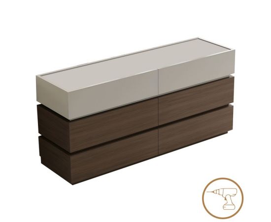 Συρταριέρα Sonlen pakoworld mdf σε καρυδί-μπεζ απόχρωση 120x40x72εκ - ΣΥΡΤΑΡΙΕΡΕΣ - ΤΟΥΑΛΕΤΕΣ στο Milonadakis.gr