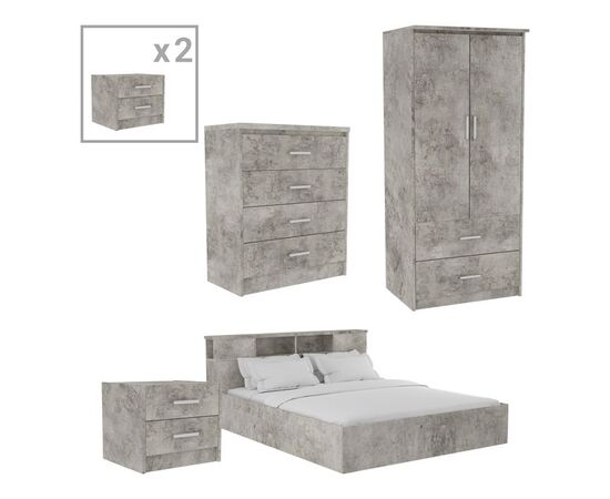 Φοιτητικό πακέτο επίπλων υπνοδωματίου OLYMPUS B pakoworld σετ 5τεμ σε antique ανθρακί απόχρωση - ΦΟΙΤΗΤΙΚΑ ΠΑΚΕΤΑ στο Milonadakis.gr