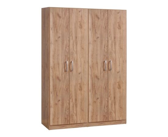 Ντουλάπα ρούχων τετράφυλλη Jonar I pakoworld χρώμα oak 120x42x180εκ - ΝΤΟΥΛΑΠΕΣ στο Milonadakis.gr
