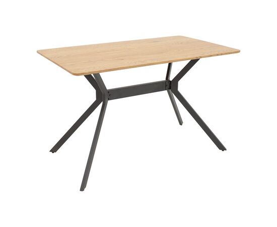 Τραπέζι Nerelis pakoworld φυσικό mdf και πόδι μαύρο μέταλλο 120x70x75εκ - ΤΡΑΠΕΖΙΑ ΚΟΥΖΙΝΑΣ στο Milonadakis.gr