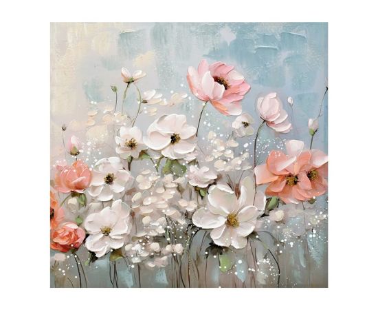 Πίνακας σε καμβά Rozy II Inart 80x3x80εκ - ΠΙΝΑΚΕΣ στο Milonadakis.gr