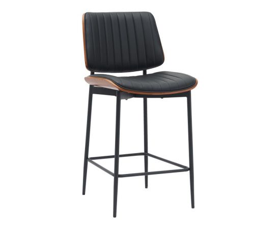 Σκαμπό-μπαρ Kathy pakoworld μαύρο pu-καρυδί μέταλλο 48.5x52.5x96εκ - ΣΚΑΜΠΟ ΜΠΑΡ στο Milonadakis.gr