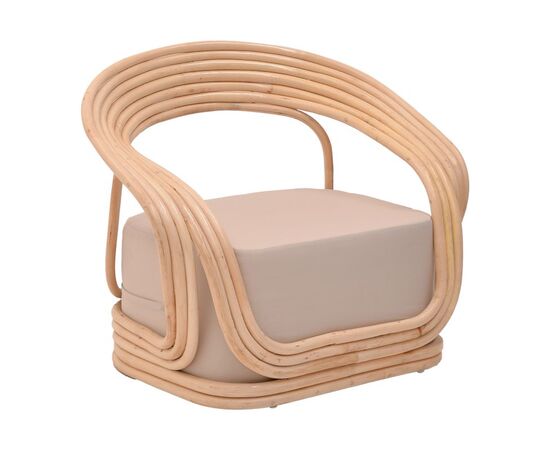 Πολυθρόνα Radictive pakoworld rattan pe σε φυσική απόχρωση με μπεζ μαξιλάρι 88x57x73εκ - ΚΑΡΕΚΛΕΣ - ΠΟΛΥΘΡΟΝΕΣ στο Milonadakis.gr