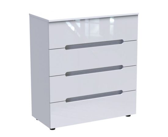 Συρταριέρα Afina pakoworld mdf-μελαμίνη σε λευκή glossy απόχρωση 90x44x101εκ - ΣΥΡΤΑΡΙΕΡΕΣ - ΤΟΥΑΛΕΤΕΣ στο Milonadakis.gr