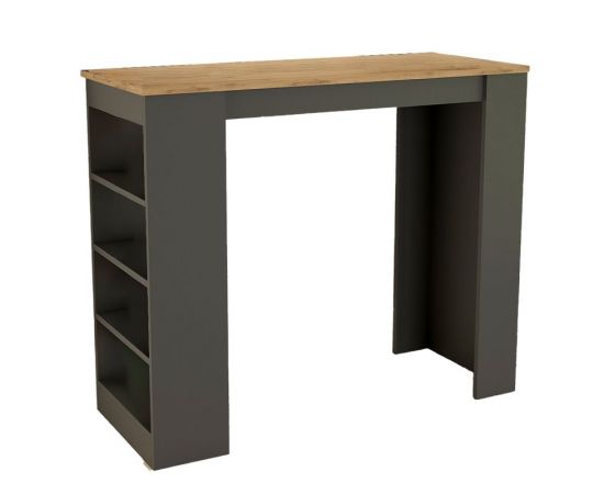Τραπέζι μπαρ Birma pakoworld σε oak-ανθρακί απόχρωση 120x51.5x102εκ - ΤΡΑΠΕΖΙΑ ΚΟΥΖΙΝΑΣ στο Milonadakis.gr
