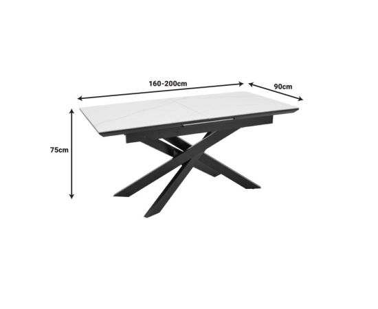 Τραπέζι Rogemi pakoworld γκρι mdf-μαύρο μέταλλο 160-200x90x75εκ - ΤΡΑΠΕΖΙΑ ΚΟΥΖΙΝΑΣ στο Milonadakis.gr