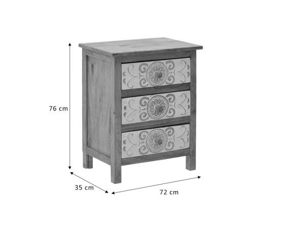 Συρταριέρα Inart 3-50-245-0017 ξύλο φυσικό-λευκό 72x35x76εκ - ΣΥΡΤΑΡΙΕΡΕΣ - ΤΟΥΑΛΕΤΕΣ στο Milonadakis.gr