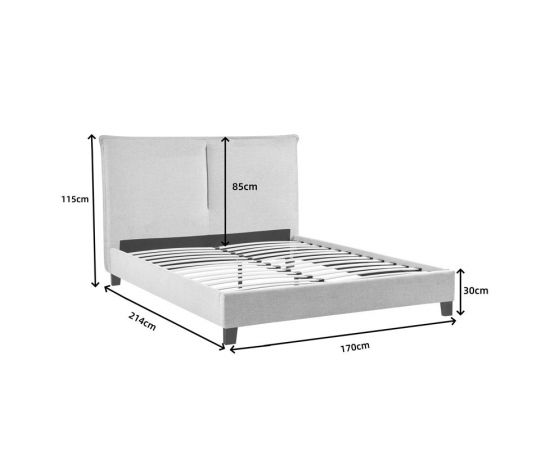Κρεβάτι διπλό Majus pakoworld ύφασμα γκρι-μπεζ 160x200εκ - ΚΡΕΒΑΤΙΑ στο Milonadakis.gr