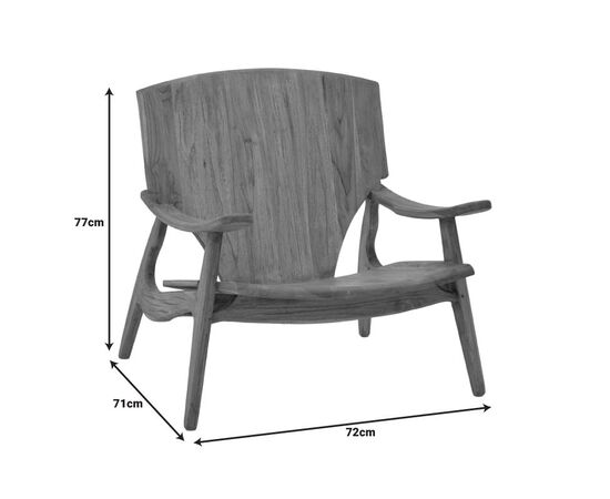 Πολυθρόνα Brazin pakoworld καρυδί teak ξύλο 72x71x77εκ - ΚΑΡΕΚΛΕΣ - ΠΟΛΥΘΡΟΝΕΣ στο Milonadakis.gr