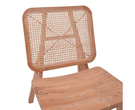 Καρέκλα Viborg pakoworld φυσικό teak ξύλο-φυσικό rattan 60x75x87εκ - ΚΑΡΕΚΛΕΣ - ΠΟΛΥΘΡΟΝΕΣ στο Milonadakis.gr
