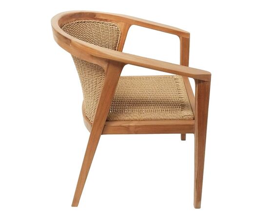 Πολυθρόνα Granny pakoworld teak wood και συνθετικό σχοινί σε φυσική απόχρωση 60x60x82εκ - ΚΑΡΕΚΛΕΣ - ΠΟΛΥΘΡΟΝΕΣ στο Milonadakis.gr