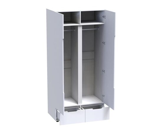 Ντουλάπα δίφυλλη Afina pakoworld mdf-μελαμίνη σε λευκή glossy απόχρωση 100x57x213εκ - ΝΤΟΥΛΑΠΕΣ στο Milonadakis.gr